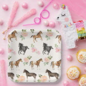 カントリーホースフローラ紙プレート ペーパープレート (パーティー)