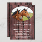 カントリーホースレッドバーンボードリハーサルディナー 招待状 (正面/裏面)