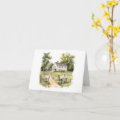 カントリーホームと羊空白の カード (黄色い花)