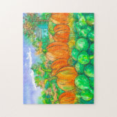 カントリーホームカボチャパッチ秋シーズン ジグソーパズル (縦)