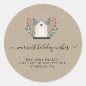 カントリーホーム不動産仲介業者ホリデーウィンターグリーナリーロゴ ラウンドシール (正面)