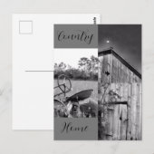 "カントリーホーム"トラクターバーンコラージュ ポストカード (正面/裏面)