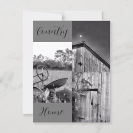 "カントリーホーム"トラクターバーンコラージュ ポストカード