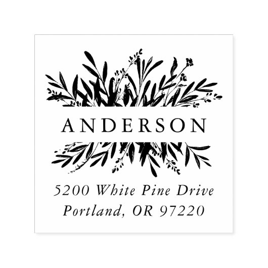 カントリーボタニカルフレーム差出人住所 セルフインキングスタンプ (デザイン)