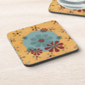 カントリーボタンフラワーコルクコースター コースター (左側)