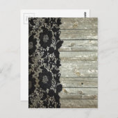 カントリーボヘミアンブラックレース古い素朴なバーンウッド ポストカード (正面/裏面)