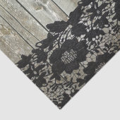 カントリーボヘミアンブラックレース古い素朴な納屋の木 薄葉紙 (詳細)