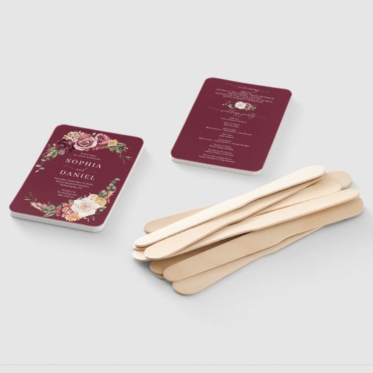 カントリーボホバラフローラ結婚式 プログラムファン ハンドファン (組立なし)