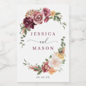 カントリーボホ素朴結婚式の引き出物ミニ ワインラベル (シングルラベル)