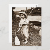 カントリーボーイヴィンテージ魚釣りオンミシシッピ ポストカード (正面/裏面)
