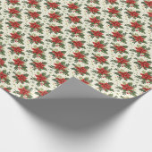 カントリーポインセティシアクリスマスホリデーギフトラッピング ラッピングペーパー (角)