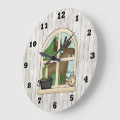 カントリーマウス窓の壁時計 ラージ壁時計 (傾斜)