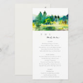 カントリーマウンテンリバーランドスケープ結婚のメニューカード サンキューカード (正面/裏面)