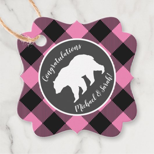 カントリーママベビーベビーシャワー少女ピンク フェイバータグ (正面)