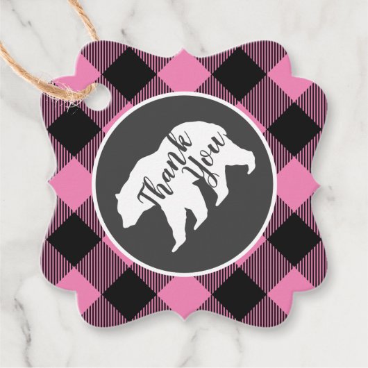 カントリーママベビーベビーシャワー少女ピンク フェイバータグ (正面)