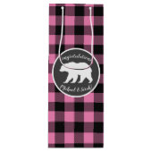 カントリーママベビーベビーシャワー少女ピンク ワインギフトバッグ (正面)