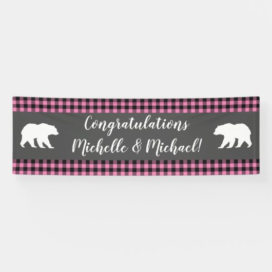 カントリーママベビーベビーシャワー少女ピンク 横断幕 (横)