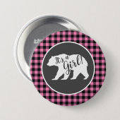 カントリーママベビーベビーシャワー少女ピンク 缶バッジ (正面&裏面)