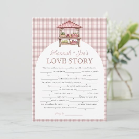 カントリーマーケットブライダルシャワーラブストーリーゲームカード 招待状 (スタンド正面)