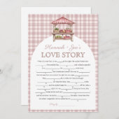 カントリーマーケットブライダルシャワーラブストーリーゲームカード 招待状 (正面/裏面)