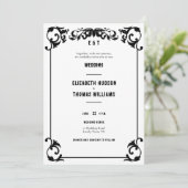 カントリーミニマルウェスタンフォーマル白黒結婚ズ 招待状 (スタンド正面)