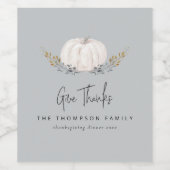 カントリーミニマルパンプキ離れン感謝祭カスタム ワインラベル (シングルラベル)