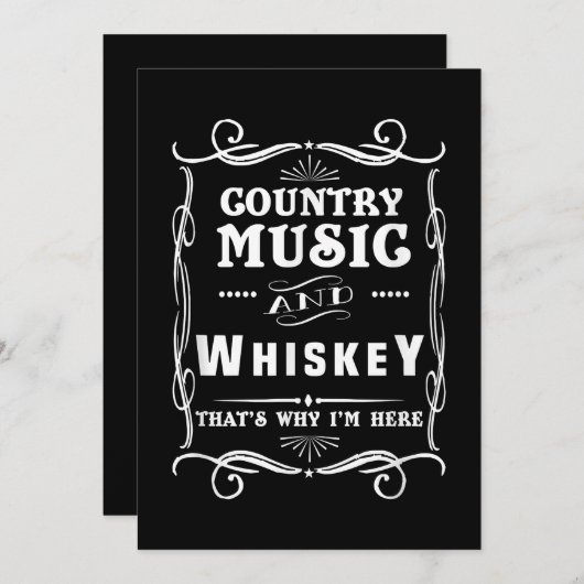 カントリーミュージックとウィスキーだから私はここに来た サンキューカード (正面/裏面)