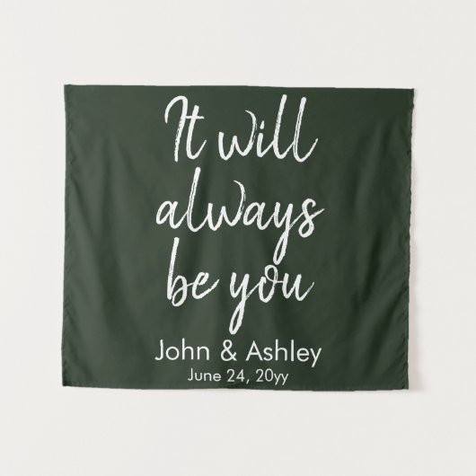 カントリーミュージックのウェディング用背景 レセプション ハンターグリーン タペストリー (正面(横))