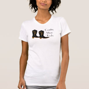 カントリーミュージックはカウボーイの女性のカーボーイのブーツの踊を Tシャツ