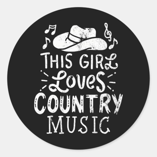 カントリーミュージックウエスタンハットミュージシャン ラウンドシール (正面)