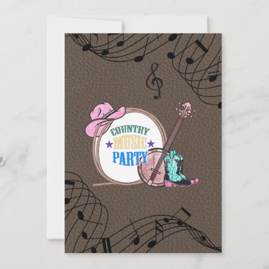 カントリーミュージックガールバースデーパーティー 招待状 (裏面)