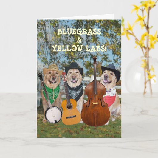 カントリーミュージック及び実験室のカスタマイズ可能な誕生日 カード (黄色い花)