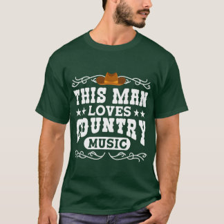 カントリーミュージック好きな男性のための面白いデザイン Tシャツ