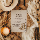 カントリーミュージック ウエスタンブーツ 結婚式招待状 招待状