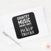 カントリーミュージック、カウボーイブーツ&ピックアップトラック スクエアシール (封筒)