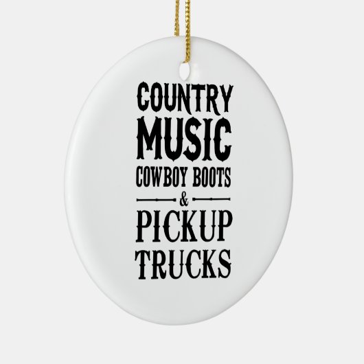 カントリーミュージック、カウボーイ・ブーツ及び小型トラック セラミックオーナメント (右)