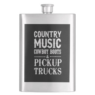 カントリーミュージック、カウボーイ・ブーツ及び小型トラック フラスク