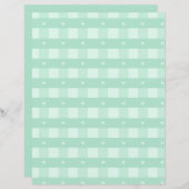 カントリーミントグリーンプライドギンガムスクラップブック紙 (正面/裏面)