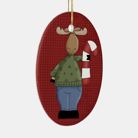 カントリームースセラミッククリスマスオーナメント セラミックオーナメント (右)