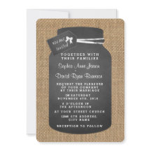 カントリーメイソンジャールバーラップ結婚式招待状