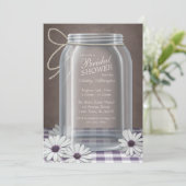 カントリーメイソンジャールパープルギンガムブライダルシャワー 招待状 (スタンド正面)