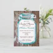 カントリーメイソンジャー素朴ブライダルシャワー招待状 招待状 (スタンド正面)