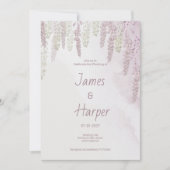 カントリーメイブピンクミントグリーン結婚フローラ 招待状 (正面)