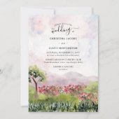 カントリーメドウウォーターカラーダスティーバラ結婚ズ 招待状 (正面)
