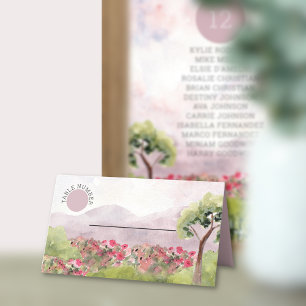 カントリーメドウウォーターカラー結婚ズダスティバラ プレイスカード