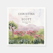 カントリーメドウウォーターパーソナライズされたカラー結婚ズ スタンダードカクテルナプキン (正面)