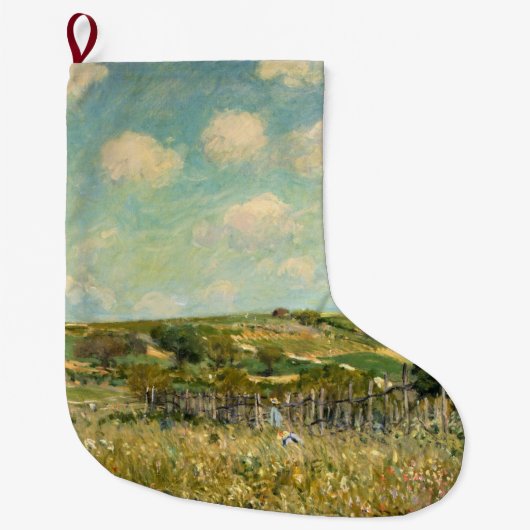 カントリーメドウランドスケープ(by Alfred Sisley) ラージクリスマスストッキング (正面)