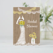 カントリーメ素朴イソンジャーサンフラワーブライドブライダルSh 招待状 (スタンド正面)