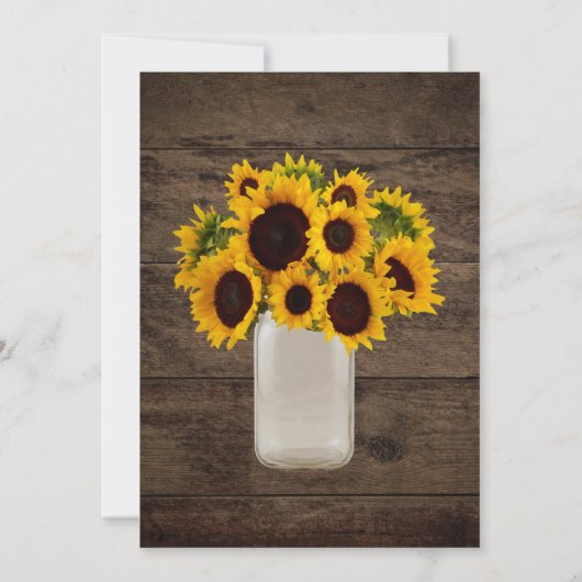 カントリーメ素朴イソンジャーブライダルシャワーヒマワリ 招待状 (裏面)