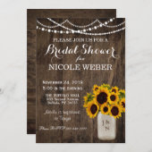 カントリーメ素朴イソンジャーブライダルシャワーヒマワリ 招待状 (正面/裏面)